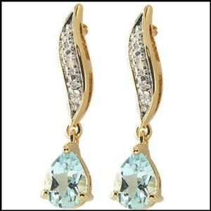 Stunning 18k gold over sterling silver blue topaz